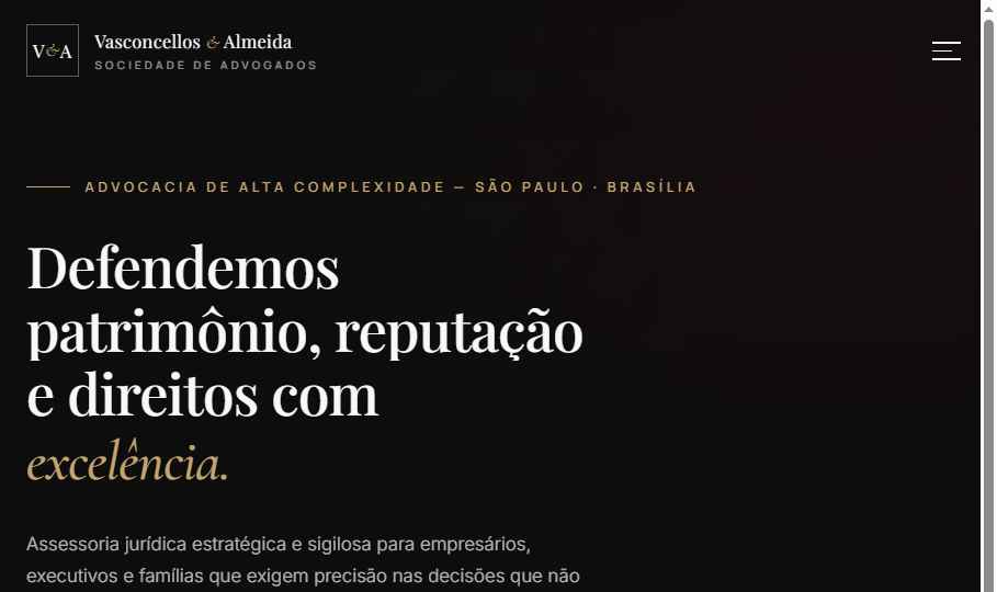 Prévia do site Vasconcellos & Almeida — Advocacia