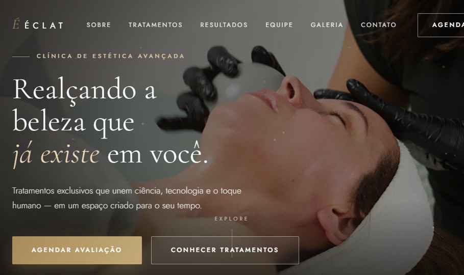 Prévia do site Éclat — Estética & Bem-estar